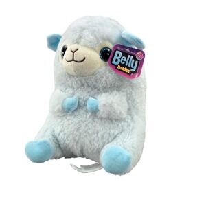 Belly Buddies Llama Plush Stuffed Animal Blue White Kids Toy Cute‎